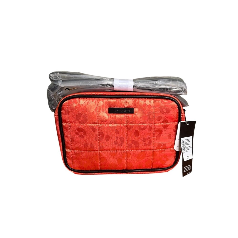 TAHARI Quinn Orange Leopard Quilted Crossbody Bag Purse NWT Nylon MSRP $59